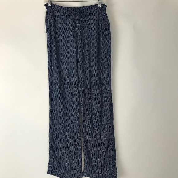 High Waist Wide Leg 100% viscose Navy pants  size4 - Picture 1 of 12